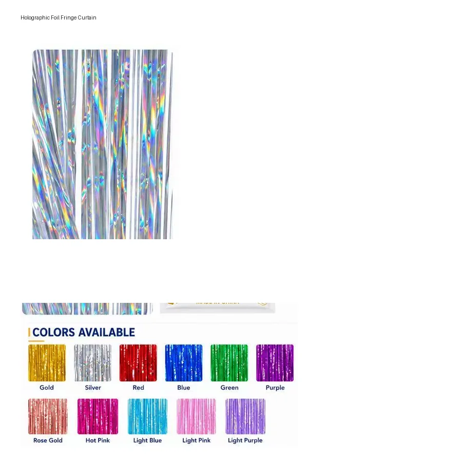 Holographic foil fringe curtain