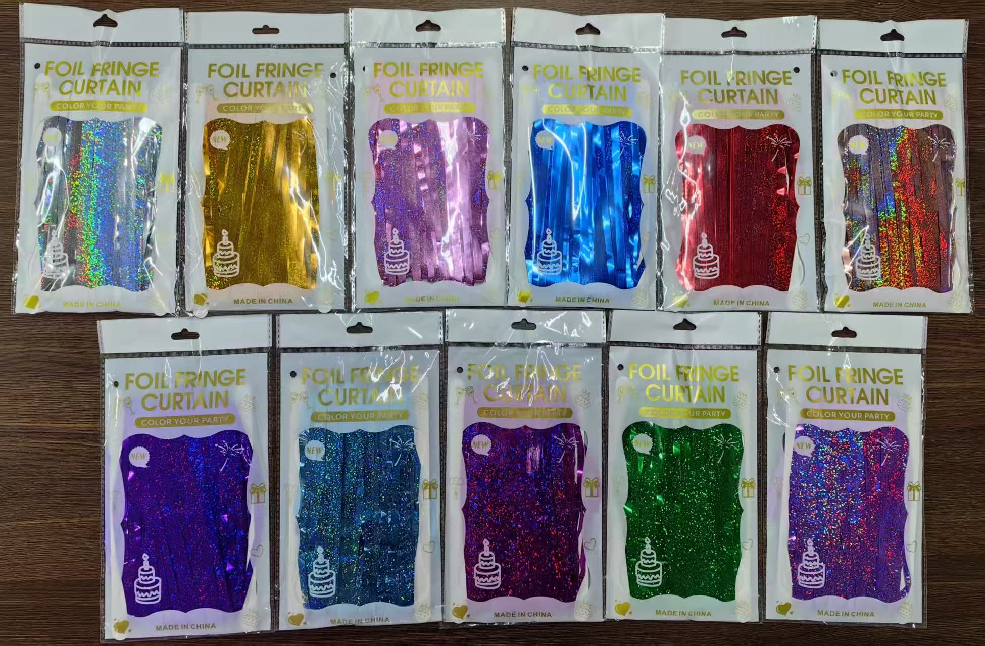 Foil fringe curtain color packs