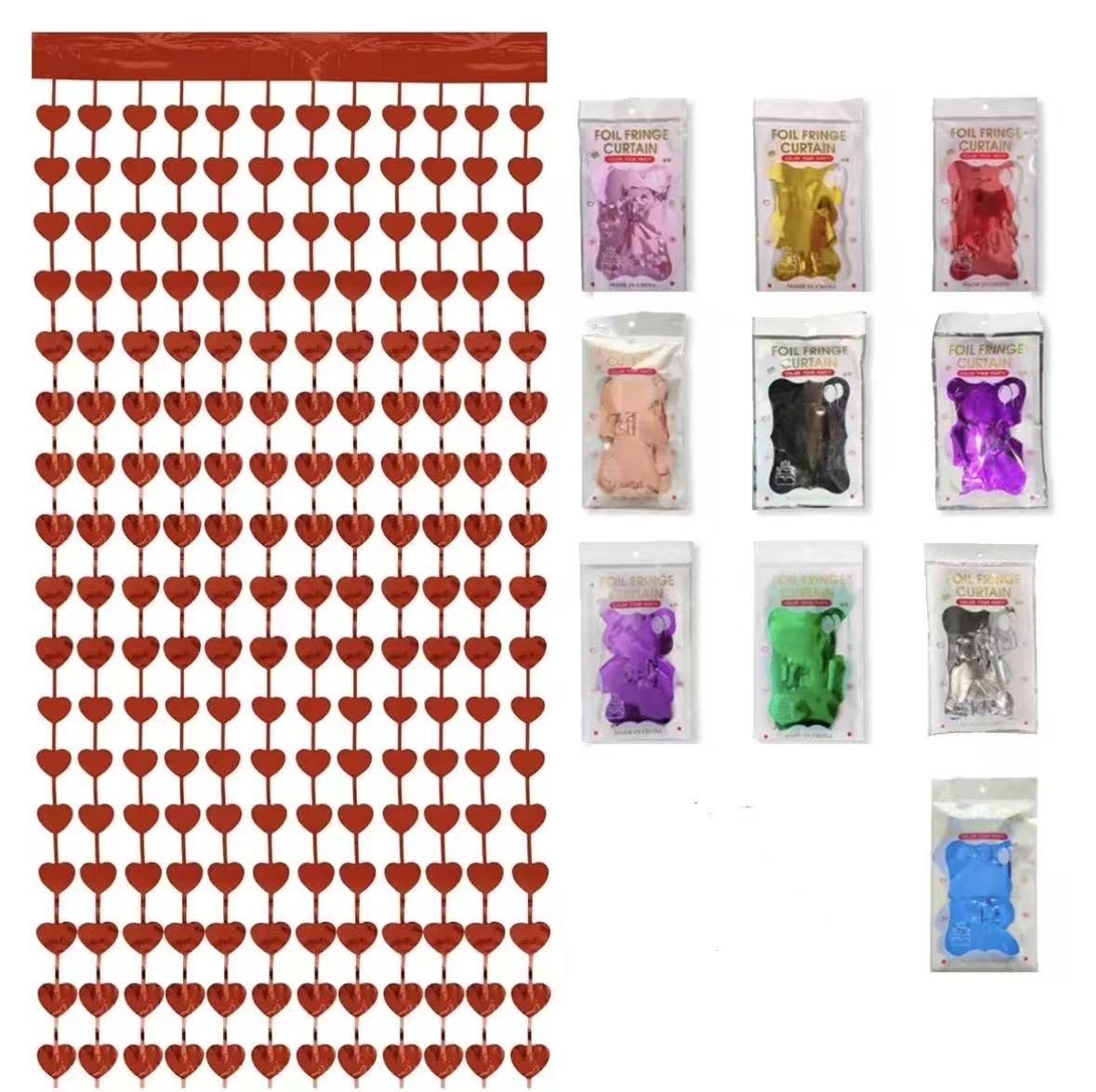 Heart foil rain curtain