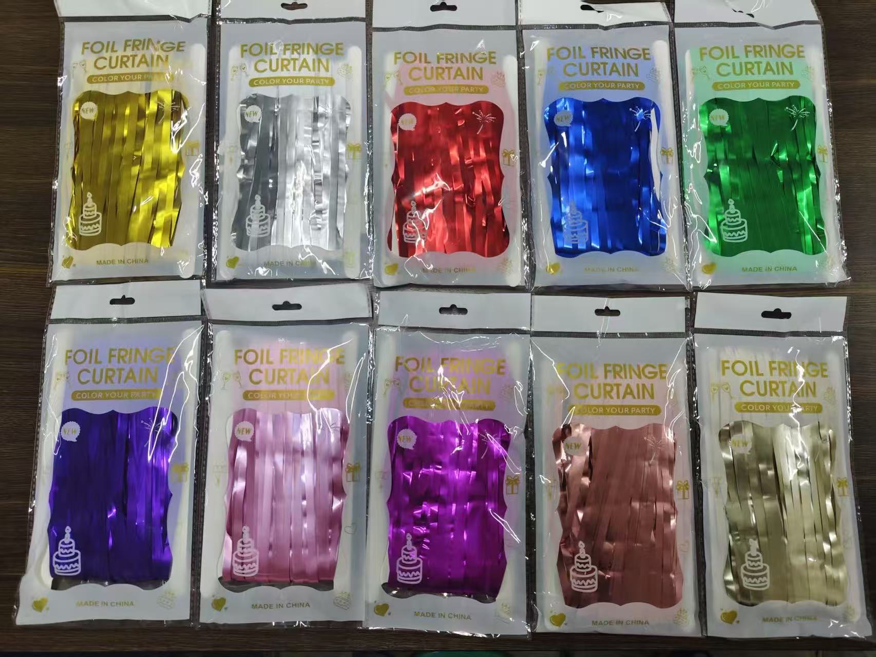 Metallic foil curtain colors